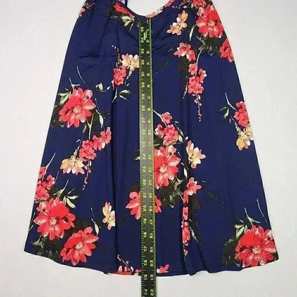 PAPERMOON Strappy Tank Top‎ 2X Navy Blue with Red Yellow White Floral Flowy Soft - Picture 11 of 11